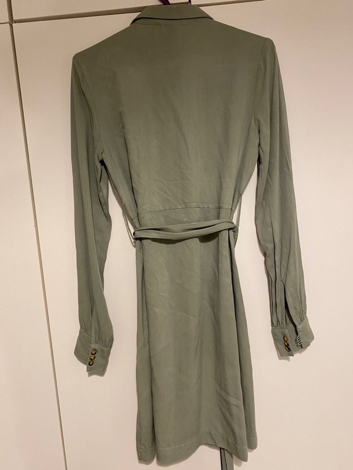 Uzun Kollu Gri Kadın Ceket Elbise - Görsel 4