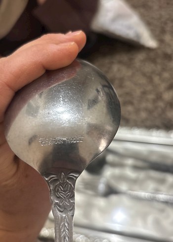 Gri Vintage Desenli Çatal Kaşık Seti - Görsel 3