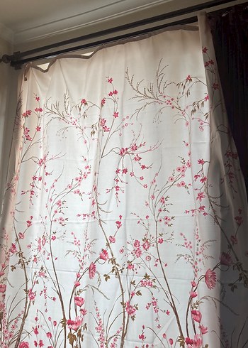 Pembe Bohem Çiçek Desenli Perde seten - Görsel 4