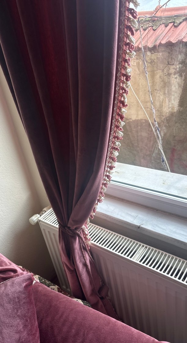 Bordo Parlak Düz Perde - Görsel 4