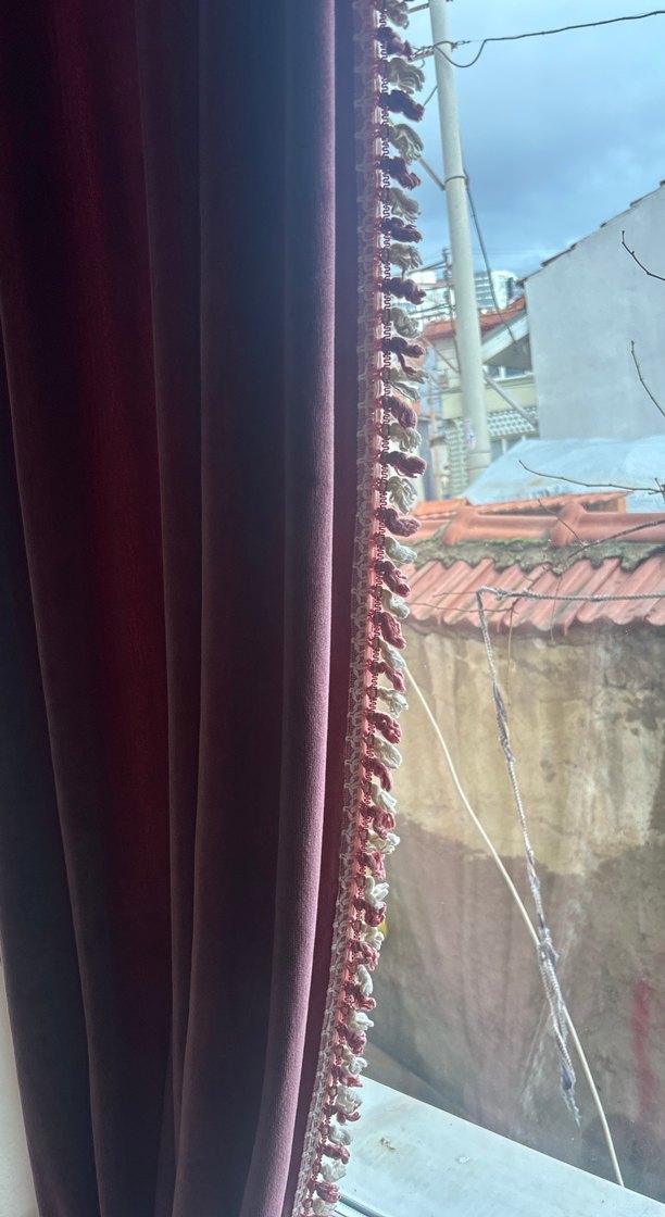 Bordo Parlak Düz Perde - Görsel 3