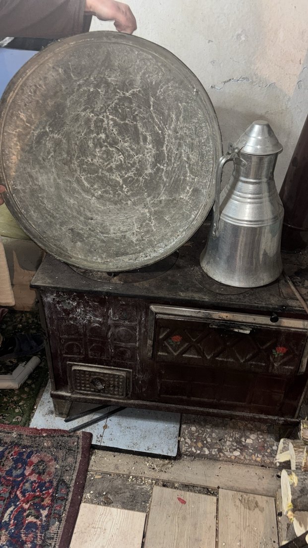 Gri Büyük bakır antika Tepsisi - Görsel 2