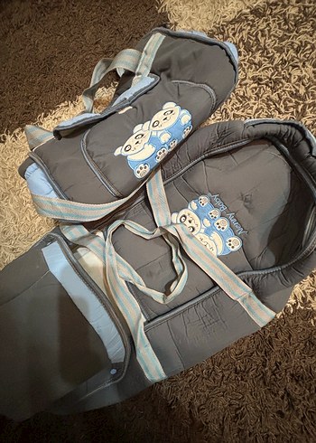 Gri Baskılı Bebek Taşıma ve Çanta Seti - Görsel 4