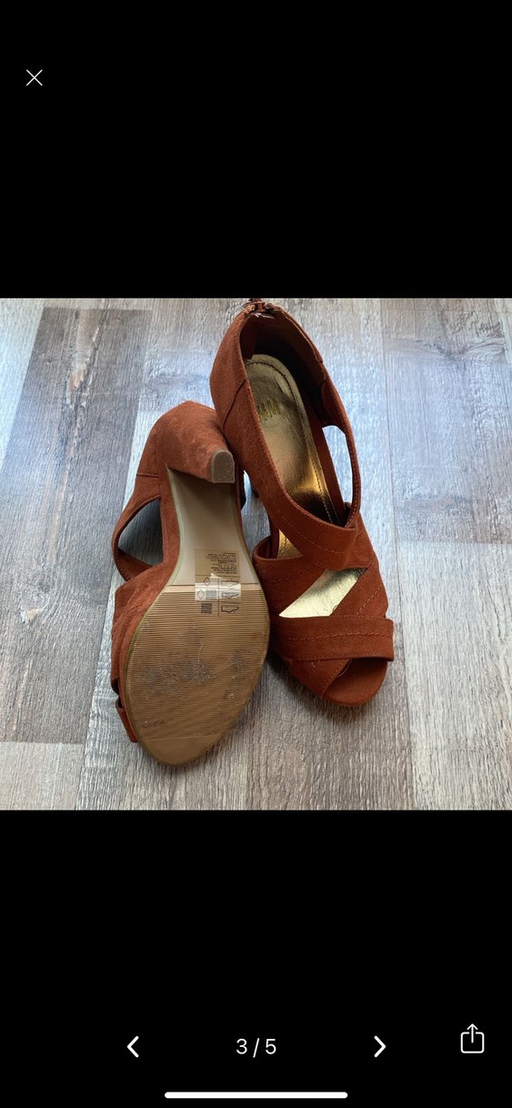 Kahverengi Süet Dolgu Topuklu Kadın Ayakkabı - Görsel 4