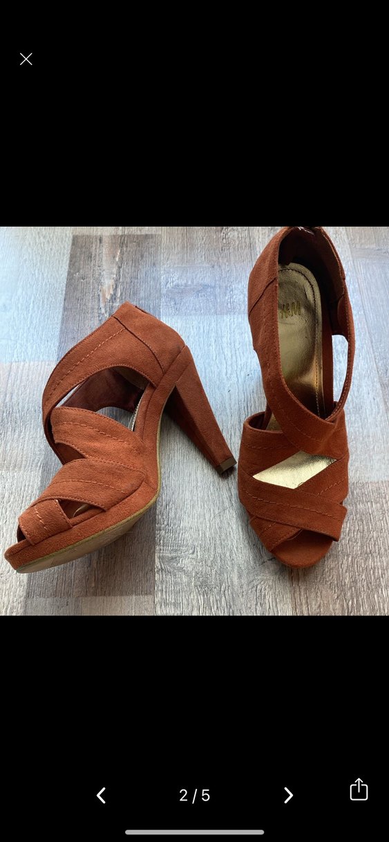 Kahverengi Süet Dolgu Topuklu Kadın Ayakkabı - Görsel 3