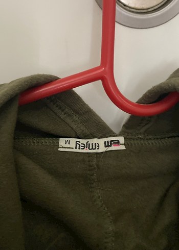 Kapüşonlu Baskılı yeşil Sweatshirt - Görsel 3