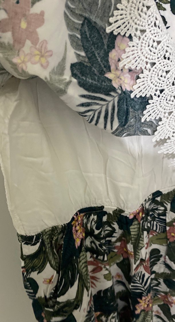 Kadın Çok Renkli Bohem Dantel Detaylı Tulum - Görsel 3