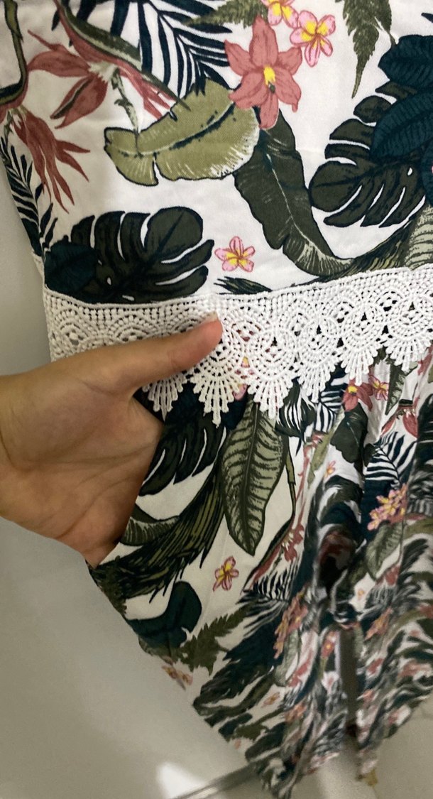 Kadın Çok Renkli Bohem Dantel Detaylı Tulum - Görsel 2