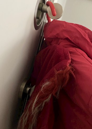 Bordo Nakışlı Kız Çocuk Düğmeli Mont - Görsel 6