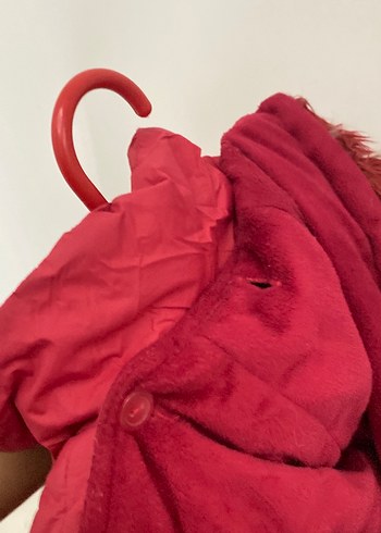 Bordo Nakışlı Kız Çocuk Düğmeli Mont - Görsel 8