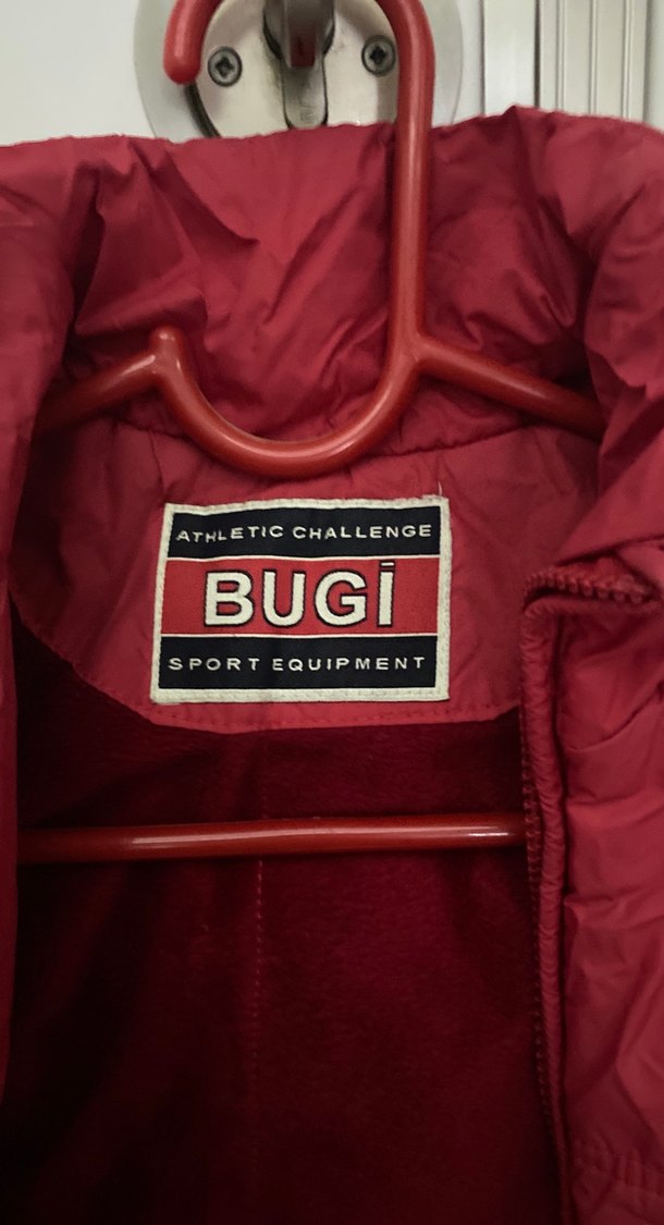 Bordo Nakışlı Kız Çocuk Düğmeli Mont - Görsel 5