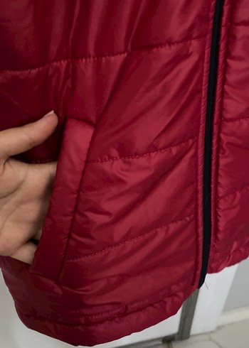 Koyu Kırmızı Fermuarlı Erkek Çocuk Mont - Görsel 3