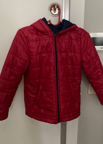 Koyu Kırmızı Fermuarlı Erkek Çocuk Mont - Görsel 2