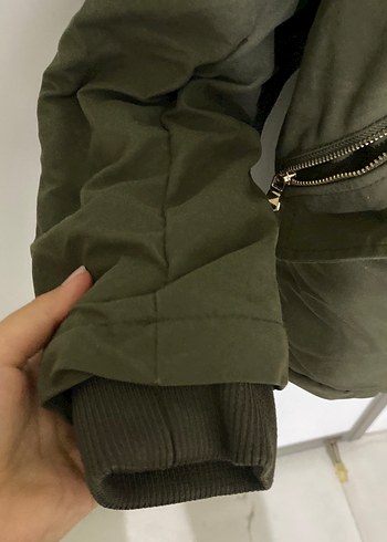 Kadın Haki Midi Düğmeli Ceket - Görsel 8