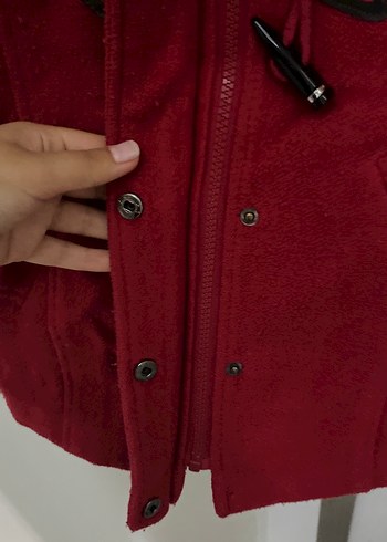 Kürklü Kırmızı LCW Kız Çocuk Kaban - Görsel 5