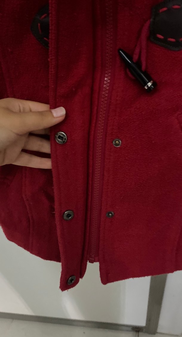 Kürklü Kırmızı LCW Kız Çocuk Kaban - Görsel 5