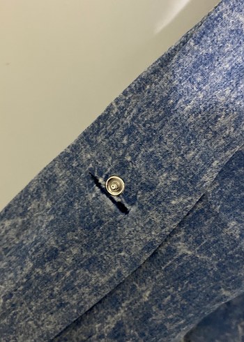 Düğmeli Mavi Denim Kadın Gömlek - Görsel 6