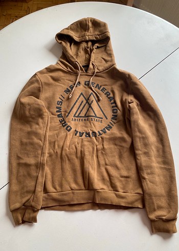 Koton Taba Karamel İci Sardonlu Kapusonlu Sweatshirt S Beden