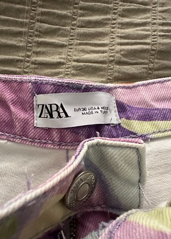 Zara Kadın Çok Renkli Tie-Dye Pantolon - Görsel 2