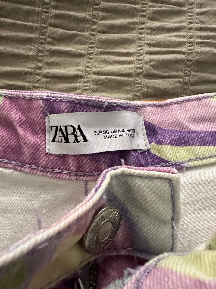 Zara Kadın Çok Renkli Tie-Dye Pantolon - Görsel 2