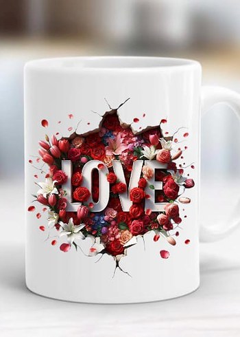 Kurt Desenli Beyaz porselen Kupa - Görsel 5