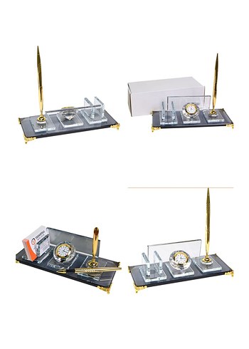Masaüstü Kalemlik ve Saatli Set - Görsel 2