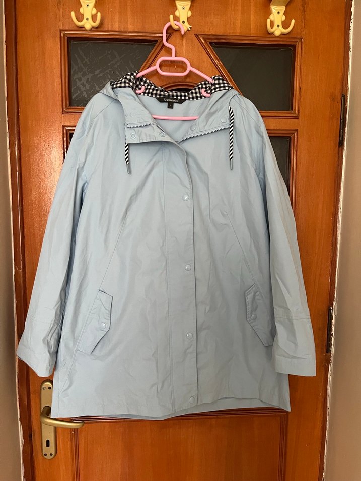 Bebe Mavisi Midi Fermuarlı Kadın Yağmurluk - Görsel 2