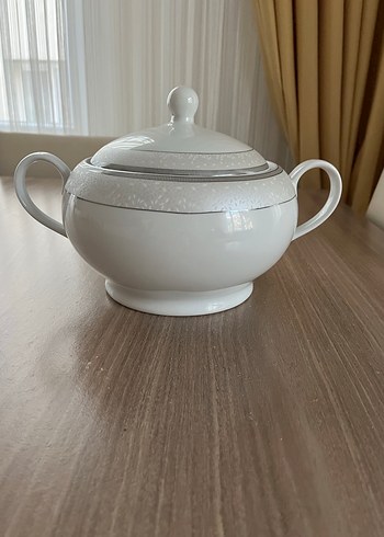 Gri Detaylı Beyaz Porselen Çorba Kasesi - Görsel 2