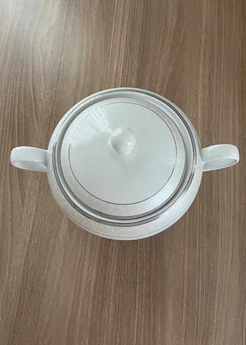 Gri Detaylı Beyaz Porselen Çorba Kasesi - Görsel 3