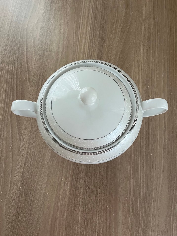 Gri Detaylı Beyaz Porselen Çorba Kasesi - Görsel 3