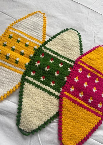 Renkli El Örgüsü Banyo Lifi 3'lü - Görsel 2