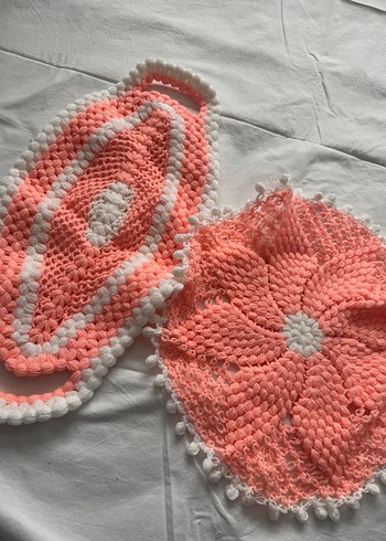 Pembe Örgü Banyo Lifi 2'li - Görsel 2