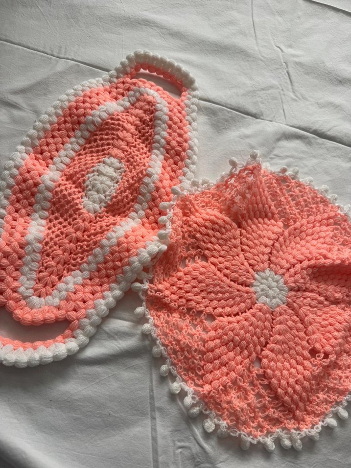 Pembe Örgü Banyo Lifi 2'li - Görsel 2