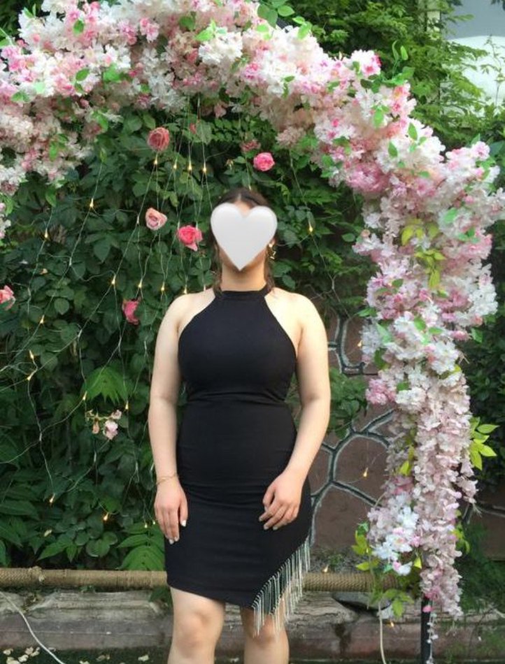 Siyah askılı Mini Abiye Elbise - Görsel 3