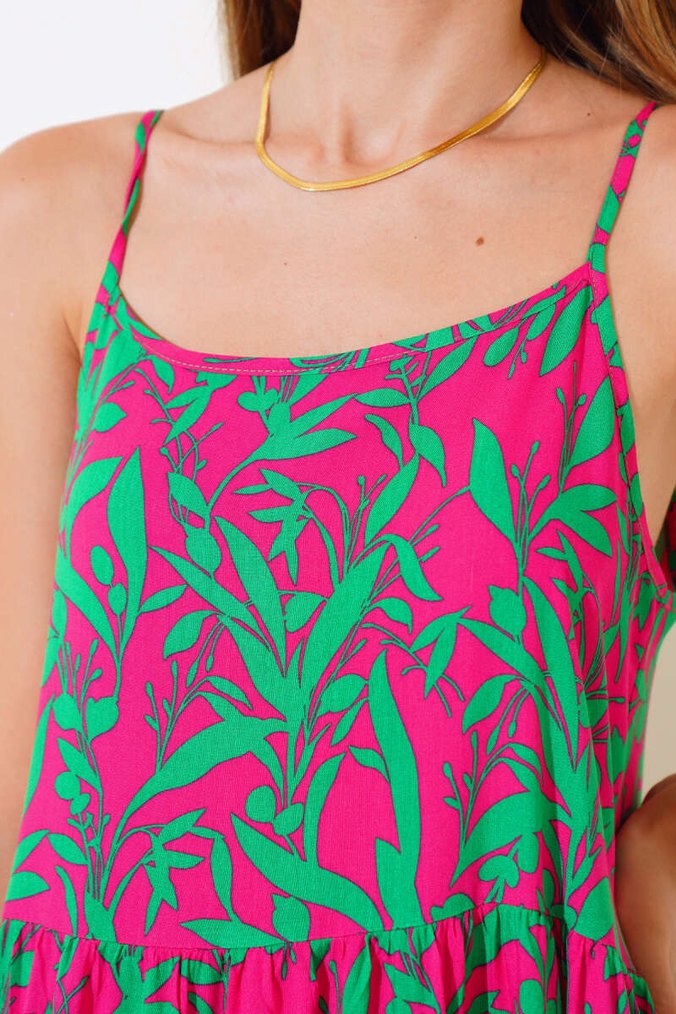 Pembe Salaş Uzun Bohem Elbise - Görsel 2