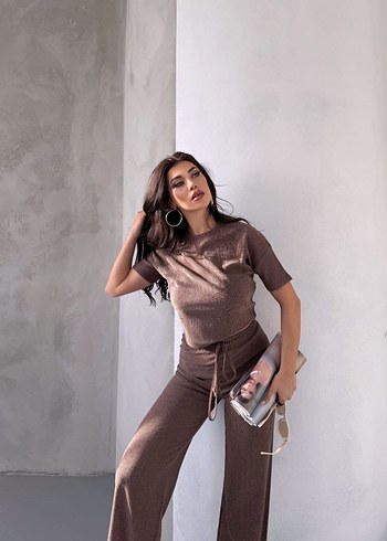 Kadın Bej takım , Kısa Kollu - Görsel 2