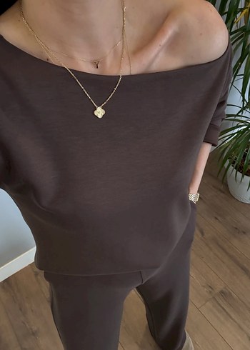 Kahverengi Salaş Kadın Eşofman Takımı - Görsel 2