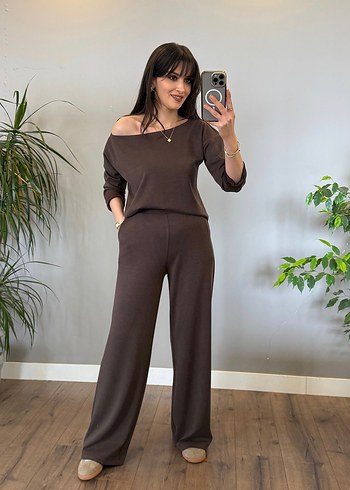 Kahverengi Salaş Kadın Eşofman Takımı - Görsel 3