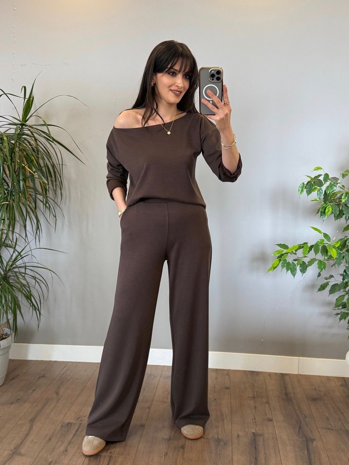 Kahverengi Salaş Kadın Eşofman Takımı - Görsel 3
