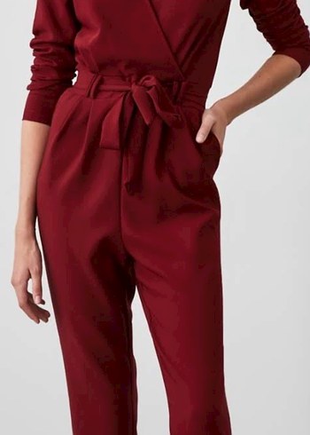 Bordo Midi Kadın Tulum - Görsel 3