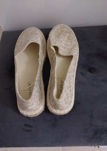 Bej Yılan Desenli Dolgu Topuk Kadın Espadril - Görsel 3