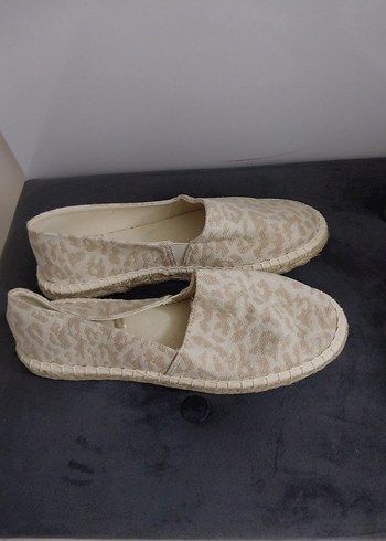 Bej Yılan Desenli Dolgu Topuk Kadın Espadril - Görsel 2