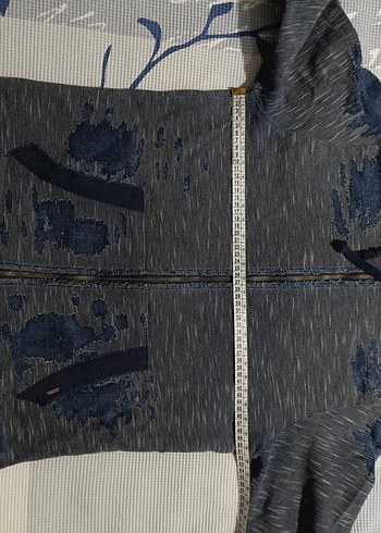 Gri Kapüşonlu Denim Detaylı Erkek Sweatshirt - Görsel 11