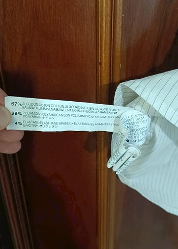 Zara Kolsuz Beyaz çizgili Kadın Gömlek - Görsel 7