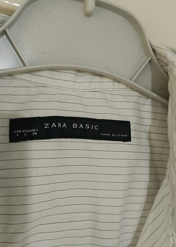 Zara Kolsuz Beyaz çizgili Kadın Gömlek - Görsel 8