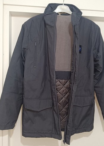 Gri Erkek Mont - Görsel 3