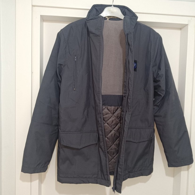 Gri Erkek Mont - Görsel 3