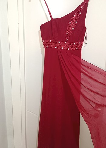 Nakışlı Uzun Abiye Elbise - Görsel 8