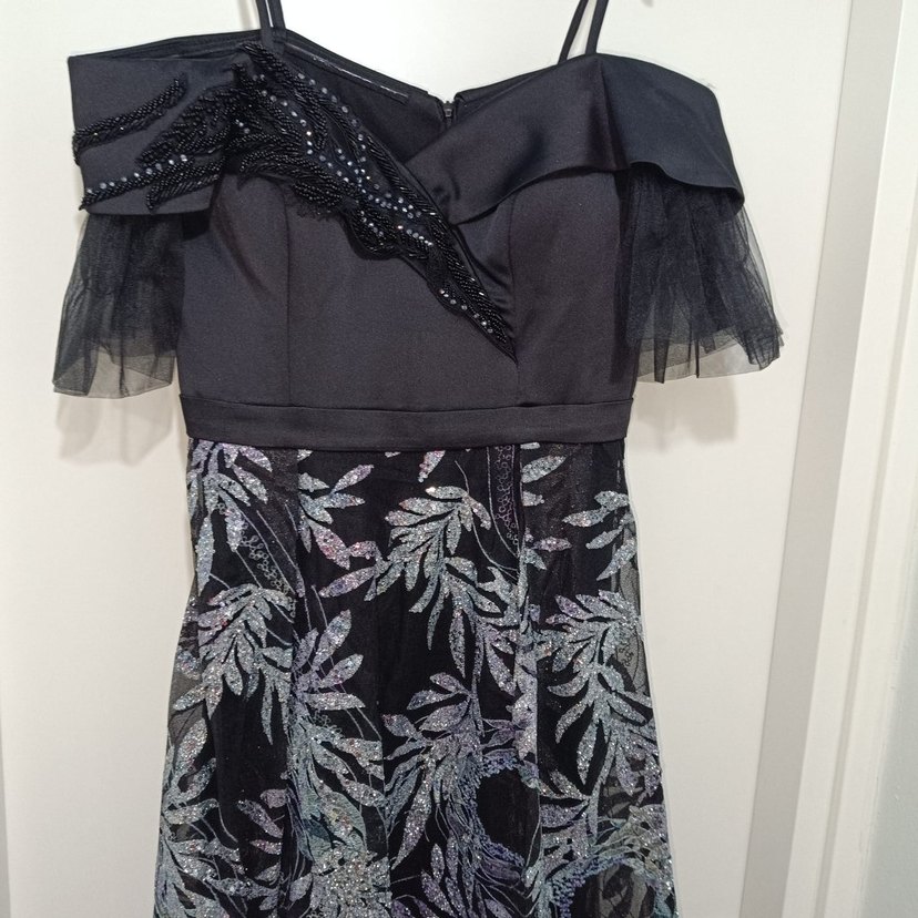 Siyah Uzun Abiye Elbise - Görsel 5