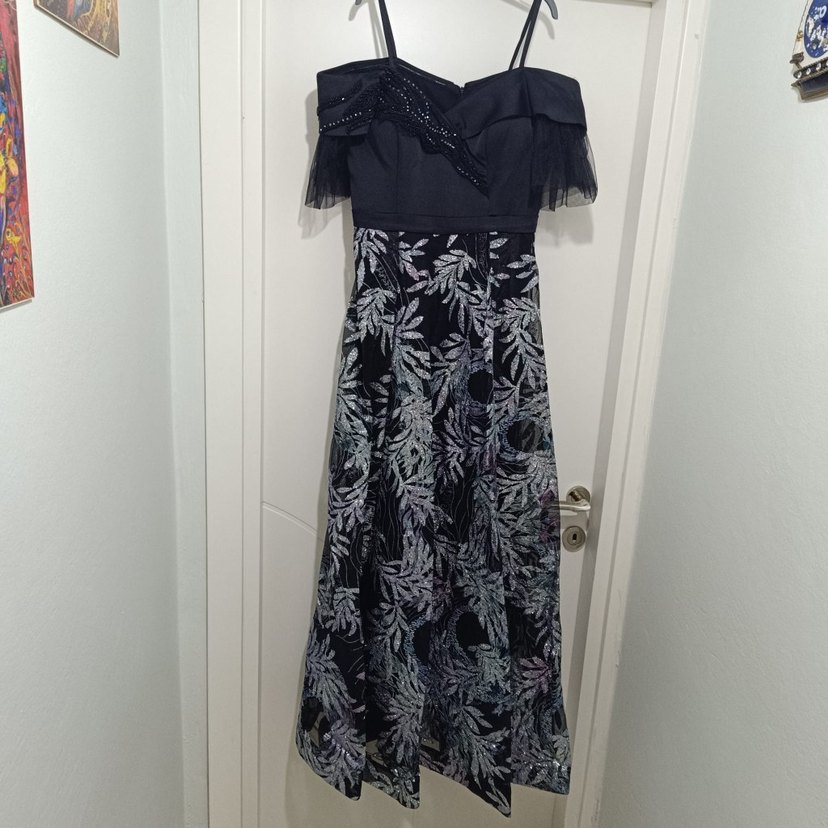 Siyah Uzun Abiye Elbise - Görsel 2